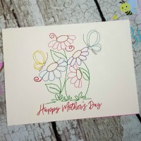 Mother's Day Card Embroidery Design